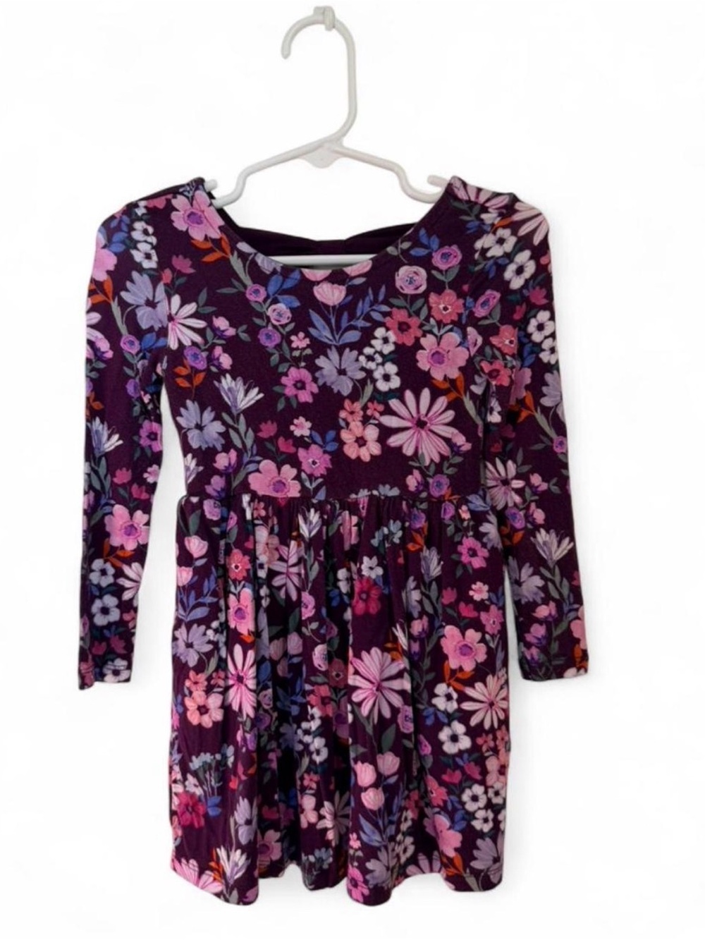Little Sleepies Violet Meadow Long-Sleeve Dress - Purple Pink Floral 2T